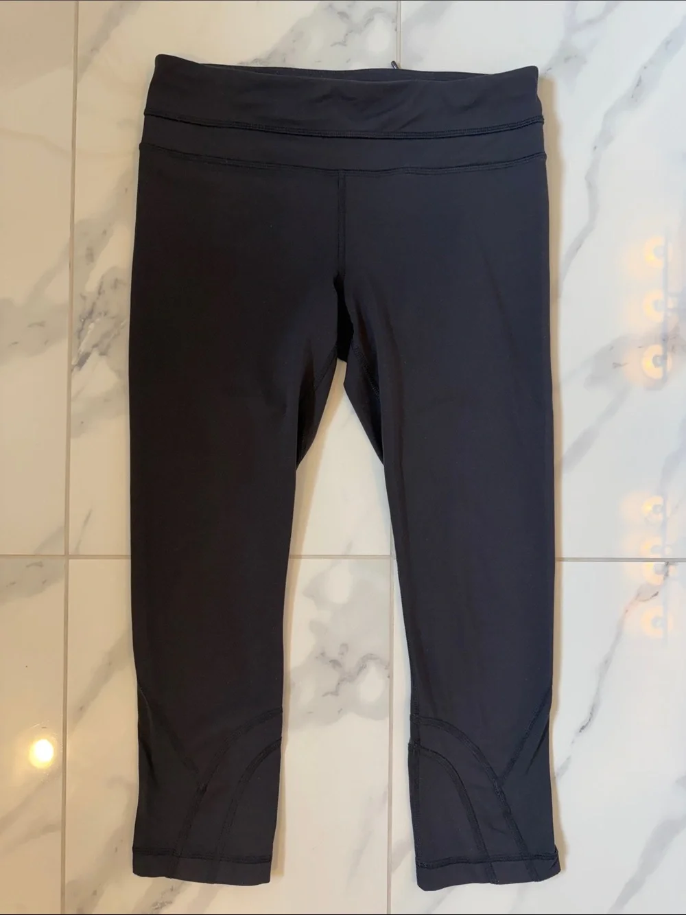 Lululemon Athletica Black Pace Rival Crop Cropped Leggings 22” Women’s Size 6